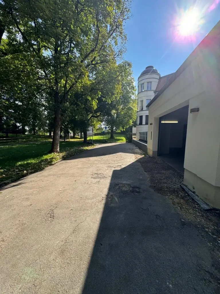 Hausmeisterservice in Ulm Außenanlage und Zufahrt am Objekt bei Kontrollgang